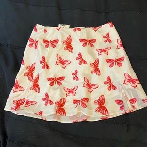 Dolls Kill Butterfly Print Silk Skirt